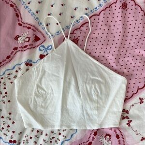 Zara off white crop halter top